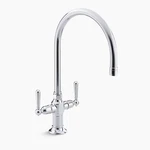 Kohler K-7341-4-S Hi-rise Stainless 2-HANDLE Sink Faucet K-7342. Fixed Price $250.00.