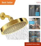 Shower Head High Pressure Rain Luxury Gold 6 Inch Round Easy Clean Bathroom. Fixed Price $65.98.