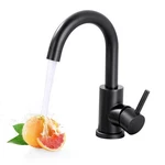 Modern Bar Sink Faucet, Single Handle, 360 Swivel Spout, Matte Black. Fixed Price $76.39.