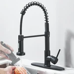 Black Kitchen Faucets Pull Down Sprayer Commercial Out Mixer W/ Deck Plate. Fixed Price $29.99.