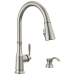 Delta Capertee 19877Z-SPSD-DST Brushed Nickel Kitchen Faucet Pull Down. Fixed Price $259.99.
