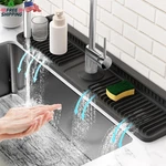 24'' Longer Faucet Mat For Kitchen Sink Splash Guard 7 Slope Fast Self-draining. Fixed Price $22.40.