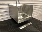 New Hand Sink Stainless Steel Wall Mount Side Splash Guards Regency #3002 Nsf. Fixed Price $169.99.