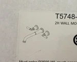 Delta Bowery T5748-PNWL Wall Mount Spa Bath Tub Filler Faucet Polished Nickel. Fixed Price $598.00.