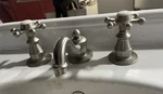Kohler Antique K-108-3-BN Widespread Bathroom Sink Faucet Brushed Nickel 6 Prong. Fixed Price $279.00.