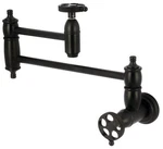 Kingston Brass KS310.RKX Webb 3.8 Gpm Wall Mounted Hole Pot - Black. Fixed Price $506.97.
