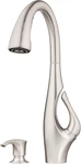 Indira High Arc Kitchen Faucet With Pull Down Sprayer & Soap Dispenser. Fixed Price $268.99.