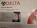 Delta Victorian 755-PT Aged Pewter Single Handle Vessel Faucet W/riser. Fixed Price $212.50.