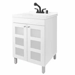 Tehila Utility Sink With Cabinet Vanity Black Pull-out Faucet White. Fixed Price $408.99.