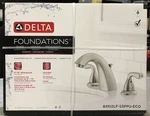 Delta Foundations 2-HANDLE Widespread Bathroom Sink Faucet Brushed Nickel Finish. Fixed Price $64.95.