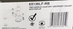 Brizo Tresa 65136LF-RB Venetian Bronze Single Hole Bathroom Faucet. Fixed Price $599.95.