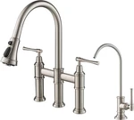 Allyn Spot-free Stainless Steel Kitchen Faucet With Built-in Water Filter. Fixed Price $749.99.