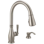 Delta Charmaine Pull-down Kitchen Faucet Stainless-certified Refurbished. Fixed Price $158.48.
