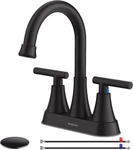 Hurran 4IN Centerset Bathroom Faucet Matte Black W/ Drain. Fixed Price $57.99.