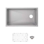 Glacier Bay 31IN Undermount Single Bowl Sink 18 Gauge Stainless Steel Tight Radi. Fixed Price $279.99.