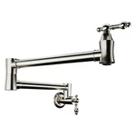 Marca 360-DEGREE 24 In. Wall Mounted Pot Filler With Dual Swivel Brushed Nick. Fixed Price $107.37.