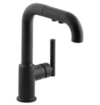 Kohler K-7506-BL Purist Pull Out Kitchen Faucet, Matte Black. Fixed Price $510.00.