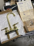 Vtg 1984 Delta Gold 2172 Bf, Two 2-HANDLE Bar Faucet, Goose Neck *read*. Fixed Price $49.00.