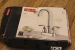 New Delta Lorain Stainless Double Handle Bar Prep Kitchen Faucet 28716LF. Fixed Price $26.99.