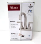 Pfister Vedra 4" In. Centerset Bath Faucet Spot Defense Brushed Nickel W/ Drain. Fixed Price $44.95.