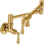 Moen S664 Traditional Pot Filler Double Handle Wall Mount Kitchen - Gold. Fixed Price $1028.49.