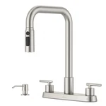 Appaso 4 Hole Kitchen 2 Handle Faucets Pull Down Sprayer. Fixed Price $126.88.