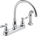 Windemere Chrome Kitchen Faucet With Side Sprayer 4-HOLE Two-handle 21996LF. Fixed Price $116.99.
