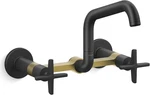 New Kohler Billet Wall Mount Bridge Kitchen Faucet Matte Black Brass K-28666-3. Fixed Price $1386.56.