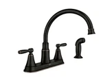 Moen Hutchinson Mediterranean Bronze Two-handle High Arc Kitchen Faucet 87048BRB. Fixed Price $104.99.