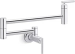 New Kohler Wall Mount Pot Filler Kitchen Faucet Polished Chrome K-35745-CP. Fixed Price $390.00.