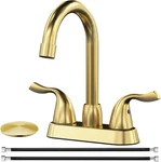 Widespread Bathroom Sink Faucet 2 Handle Basin Mixer Taps Gold/blcak. Fixed Price $35.00.