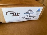 Advance Tabco K-51 Deck Mount Faucet 6" Swing Spout, 4" Centers, Lead Free. Fixed Price $269.99.