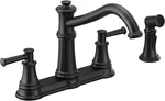 Moen 7255BL Belfield Kitchen Faucet With Side Spray, Matte Black. Fixed Price $255.00.