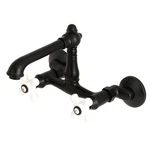 Kingston Brass English Country 6" Adjustable Center Wall Mount Kitchen Faucet. Fixed Price $250.73.