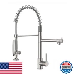 Fapully Commercial Down Kitchen Faucet Sprayer Brushed Nickel. Fixed Price $152.55.