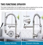 Qomolangma Commerical Kitchen Faucet With Pull Down Sprayer, Single Handle Sink. Fixed Price $55.00.