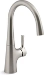 Kohler K-24663-VS Tempered Single Hole Bar & Prep Faucet, Stainless. Fixed Price $260.00.