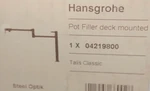 Hg Talis 04219800 Steel Optik Deck Mounted Pot Filler. Fixed Price $949.95.
