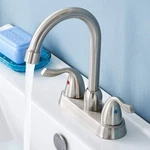 Hotis Bathroom Faucets For Sink 3 Hole Brushed Nickel Centerset 2HANDLE. Fixed Price $36.44.