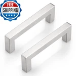 Probrico 50 Packsquare Kitchen Cabinet Pulls 3-3/4 Hole Centers Brushed Nickel. Fixed Price $116.36.