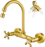 Airuida Wall Mount Kitchen Faucet 8 Inch Antique Brass. Fixed Price $145.99.