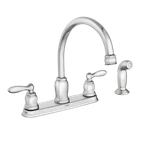Moen CA87888 Caldwell Chrome 2 Handle High Arc Kitchen Faucet With Spray. Fixed Price $55.19.
