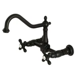 Kingston Brass KS1240AX Heritage 8-INCH Wall Mount Kitchen Faucet, Matte Black. Fixed Price $362.50.