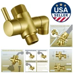 Universal G1/2 Brass Shower Diverter Valve, 3-WAY Function, Brushed Gold Finish. Fixed Price $90.99.