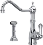 Rohl U.4746APC-2 Edwardian Kitchen Faucet With Side Spray Polished Chrome. Fixed Price $1686.00.