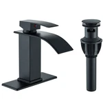 Black Waterfall Bathroom Sink Faucet Single Handle 3 Hole Basin Vanity Mixer Tap. Fixed Price $23.87.