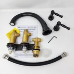 Glacier Bay Fairway Two-handle Roman Tub Faucet Oil Rubbed Bronze Missing 1 Hose. Fixed Price $59.19.