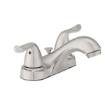 Constructor 4 In. Centerset Double Handle Low-arc Bathroom Faucet Brushed Nic. Fixed Price $49.95.