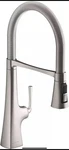 Kohler K-22061-VS Graze Kitchen Sink Faucet, Vibrant Stainless. Fixed Price $500.00.