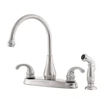 Price Pfister Treviso Kitchen Faucet W/ Sidespray Chrome Hole 36-4DCC New. Fixed Price $99.95.